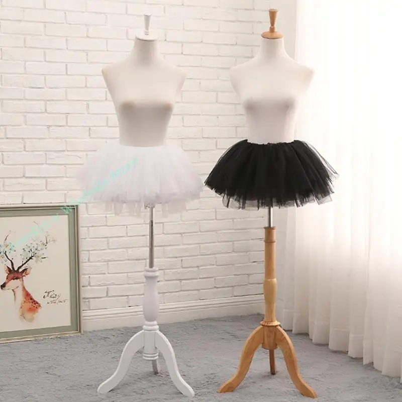 

R7UF Women Layered Tulle Mini Tutu Skater Skirt Pleated Petticoat for Cosplay Party
