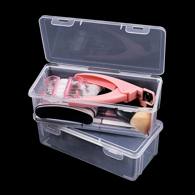 Stofdichte Nail Art Tool Opbergdoos Make-Up Borstel Opbergdoos Transparante Plastic Make-Up Sieraden Organizer Vitrine