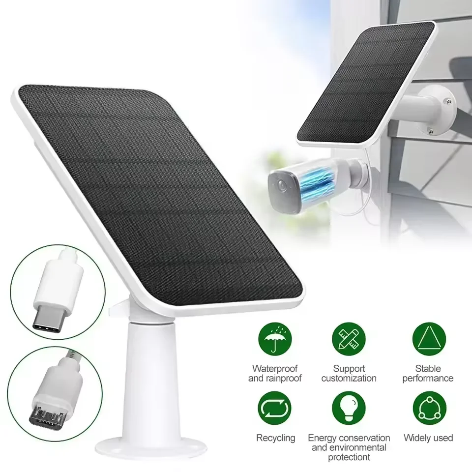 Panneau solaire 20W 5V pour Eufy Eufycam 3/3C/2C/2Pro panneaux de charge solaires muraux système de cellules solaires étanche avec câble de 10,8 pieds