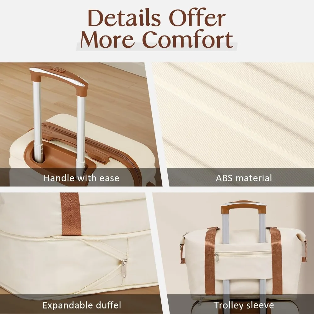 Coolife Juego de maletas Juego de equipaje de 3 piezas Equipaje rígido con ruedas giratorias con cerradura TSA (azul marino, juego de 3 piezas (DB/TB/20))