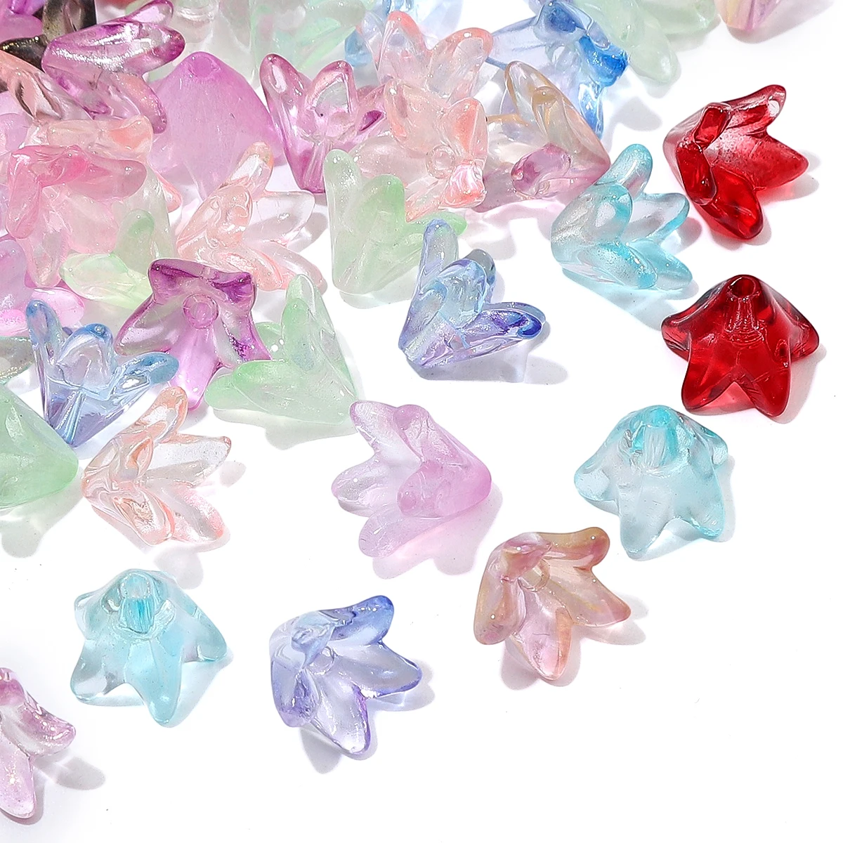 About20Pcs Glass Beads, Small Lily Scattered Beads, Handmade DIY \'Making Couple Bracelets, Necklaces, Earrings, Jewelry Accessor