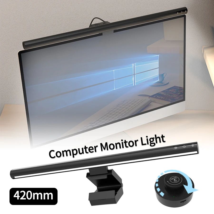

42cm Computer Display Screen Monitor Light Wireless Remote Control PC Hanging Light Eye Protection Desk Lamp for Work Study