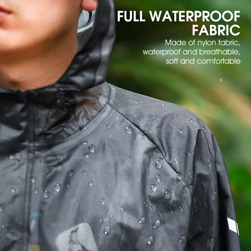 WEST BIKING Waterproof Cycling Raincoat MTB Road Bike Cycling Hooded Jacket Windproof Safety Reflective Motorcycle Raincoat