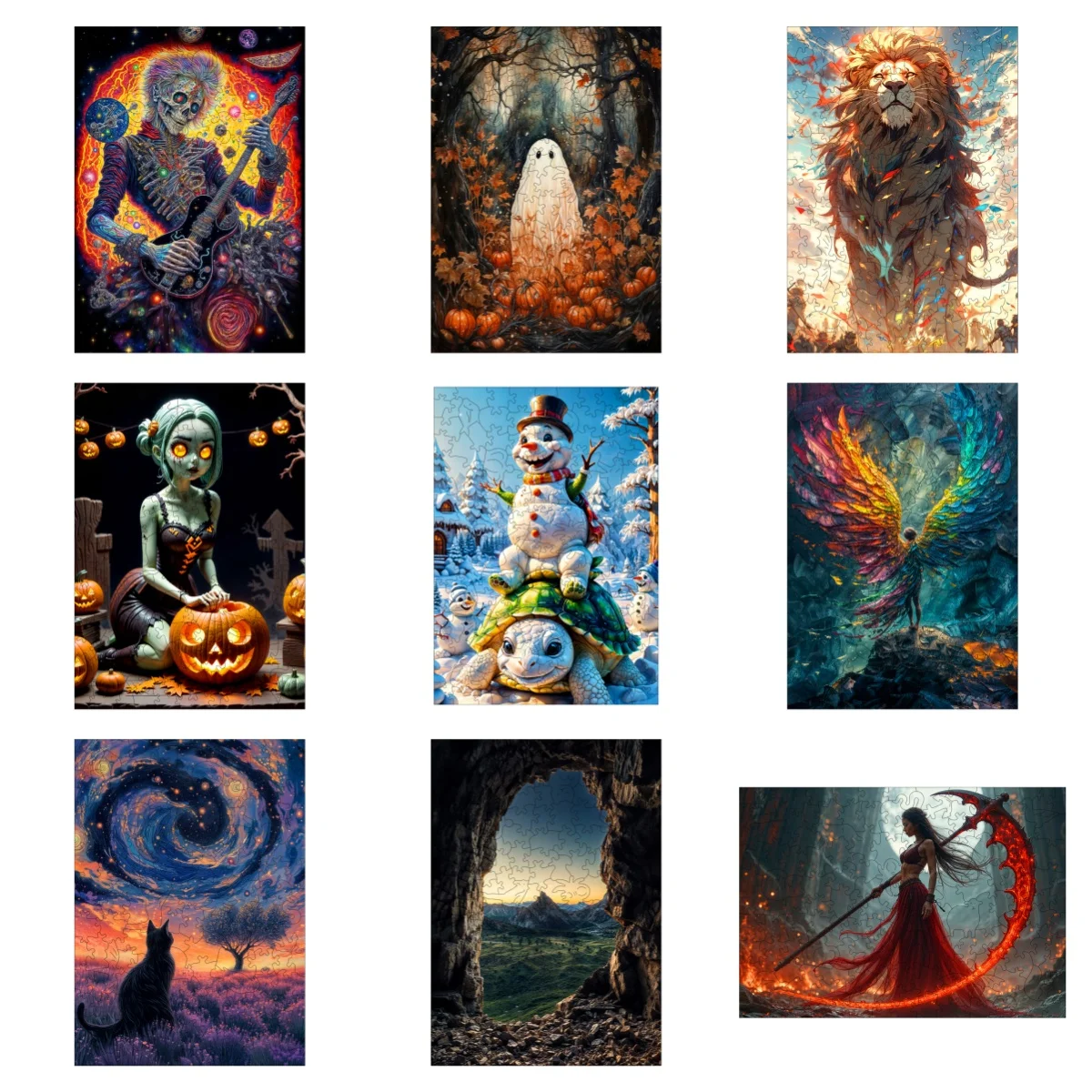 

Skeleton Witch Paintings Unique ChristmasGifts Birthday Gifts Cows Elephants Cats Scenery