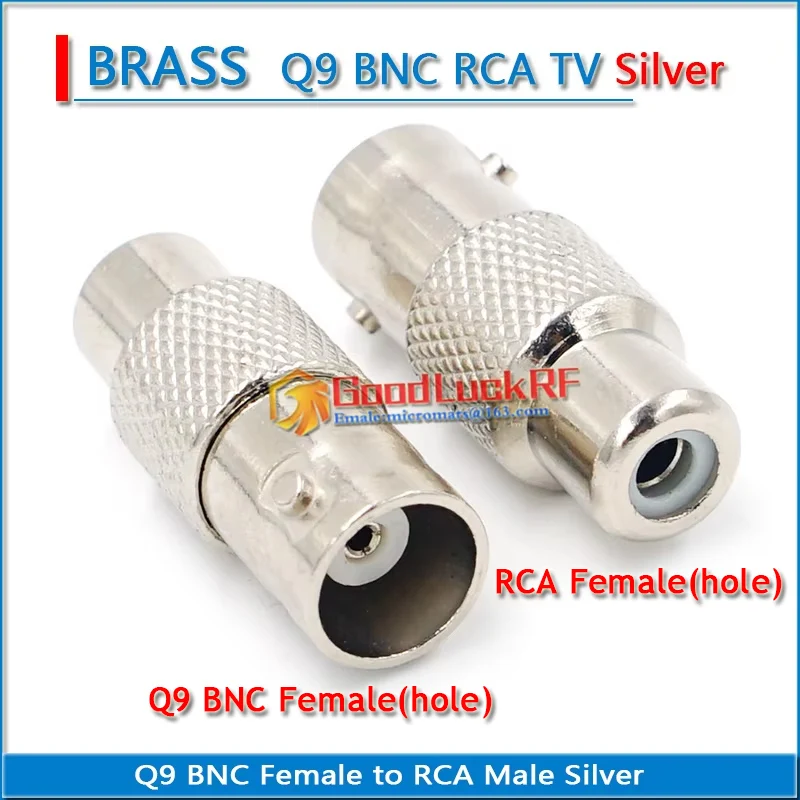 

Q9 BNC Female to RCA Female Plug Silver GOLD Plated Straight 50ohm RCA male to BNC Male to RCA Female RF Connector Adapters
