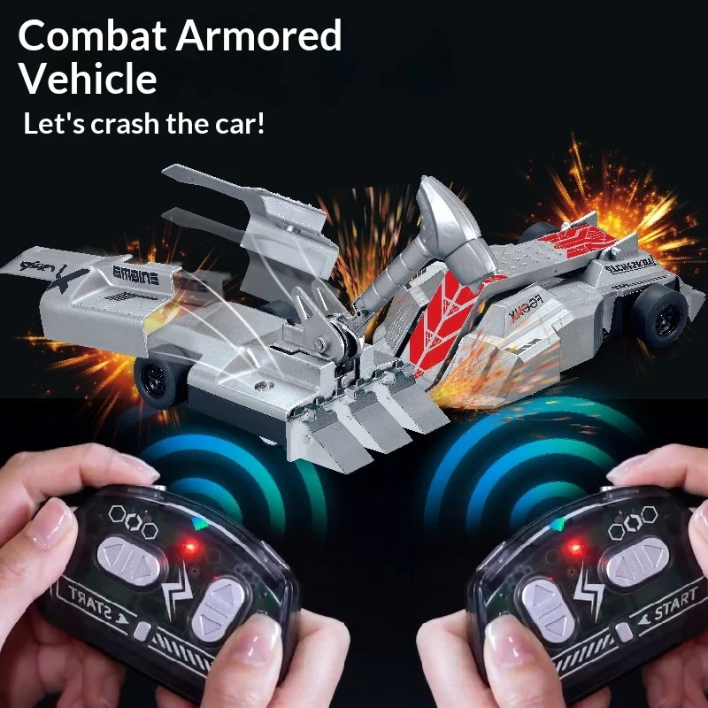 Hot Embine Remote Control Combat Armored Car Electric Bumper Crash Battle Two Player Interactive Competition Toy For Adult