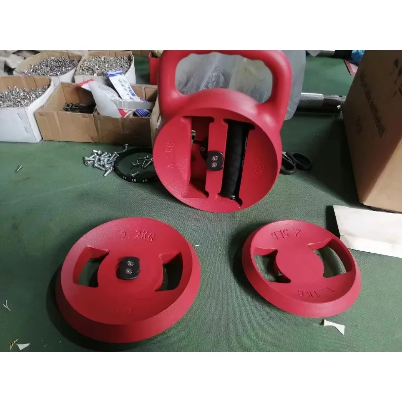 مجموعة دمبل كيتل بيل قابلة للتعديل بشعار مخصص - معدات لياقة بدنية متعددة الوظائف لتدريب قوة المنزل وصالة الألعاب الرياضية