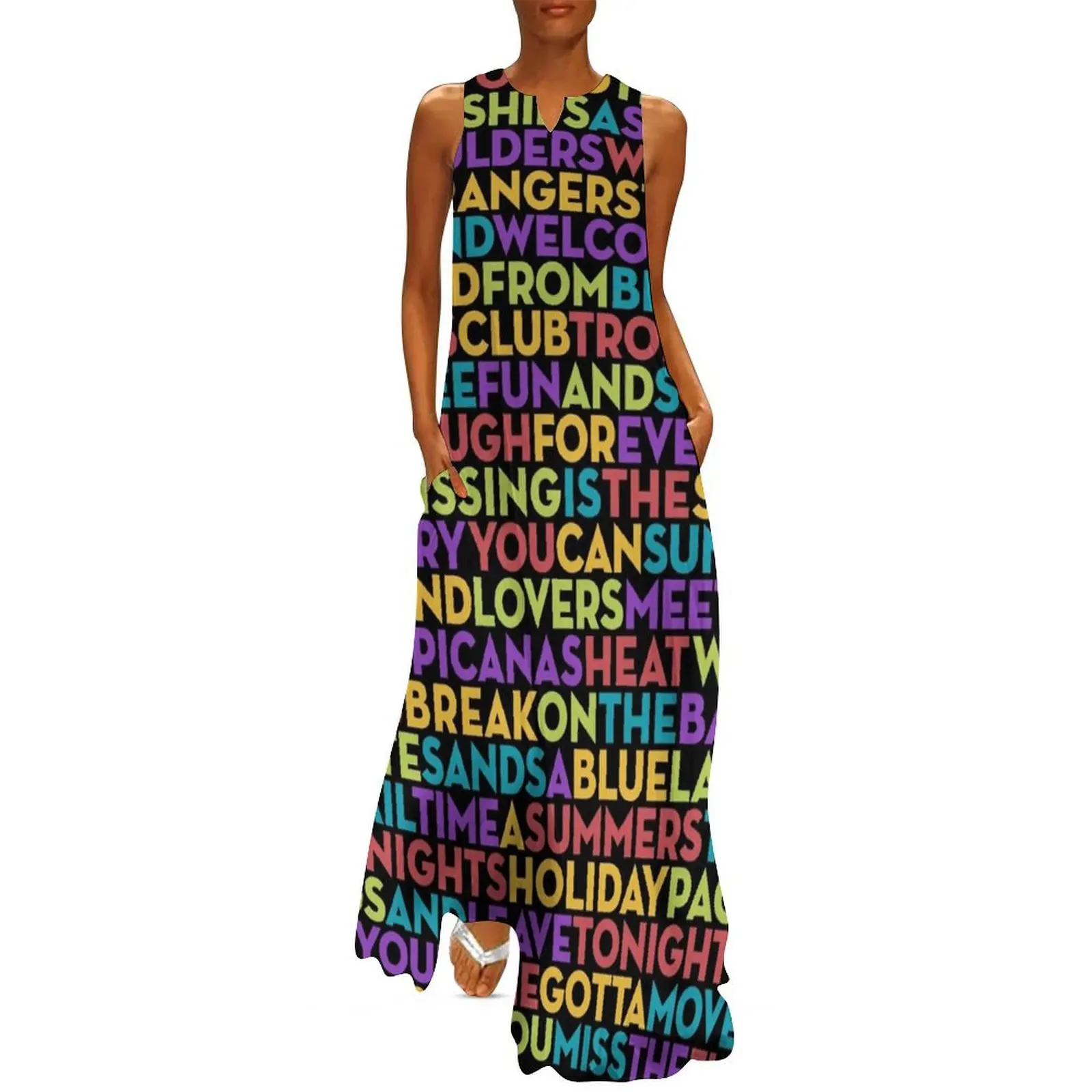 

Club Tropicana - Wham! (lyrics) v.2 Long Dress women dresses dresses for women