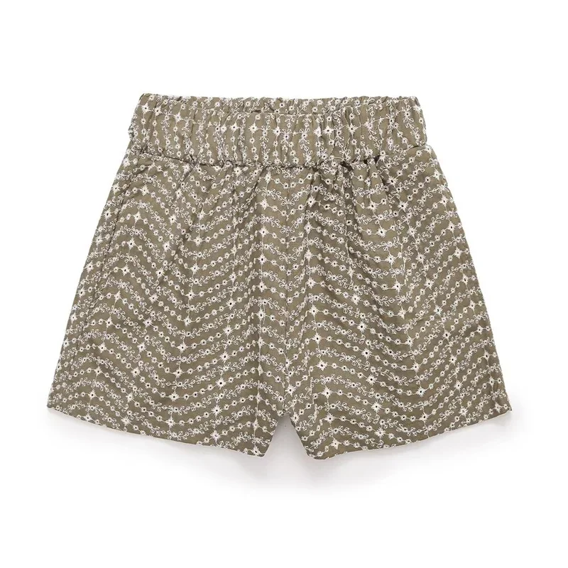 2026 New Arrival Women Spring Elegant Sweetheart Sexy High Waisted Hollow Out Embroidered Casual Shorts