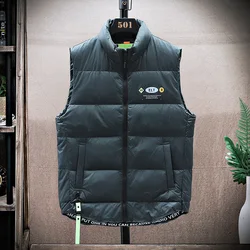 Chaleco de plumón de pato para hombre, chaqueta cálida a prueba de viento, impermeable, estilo Hip Hop, informal, de moda, de talla grande, M-6XL