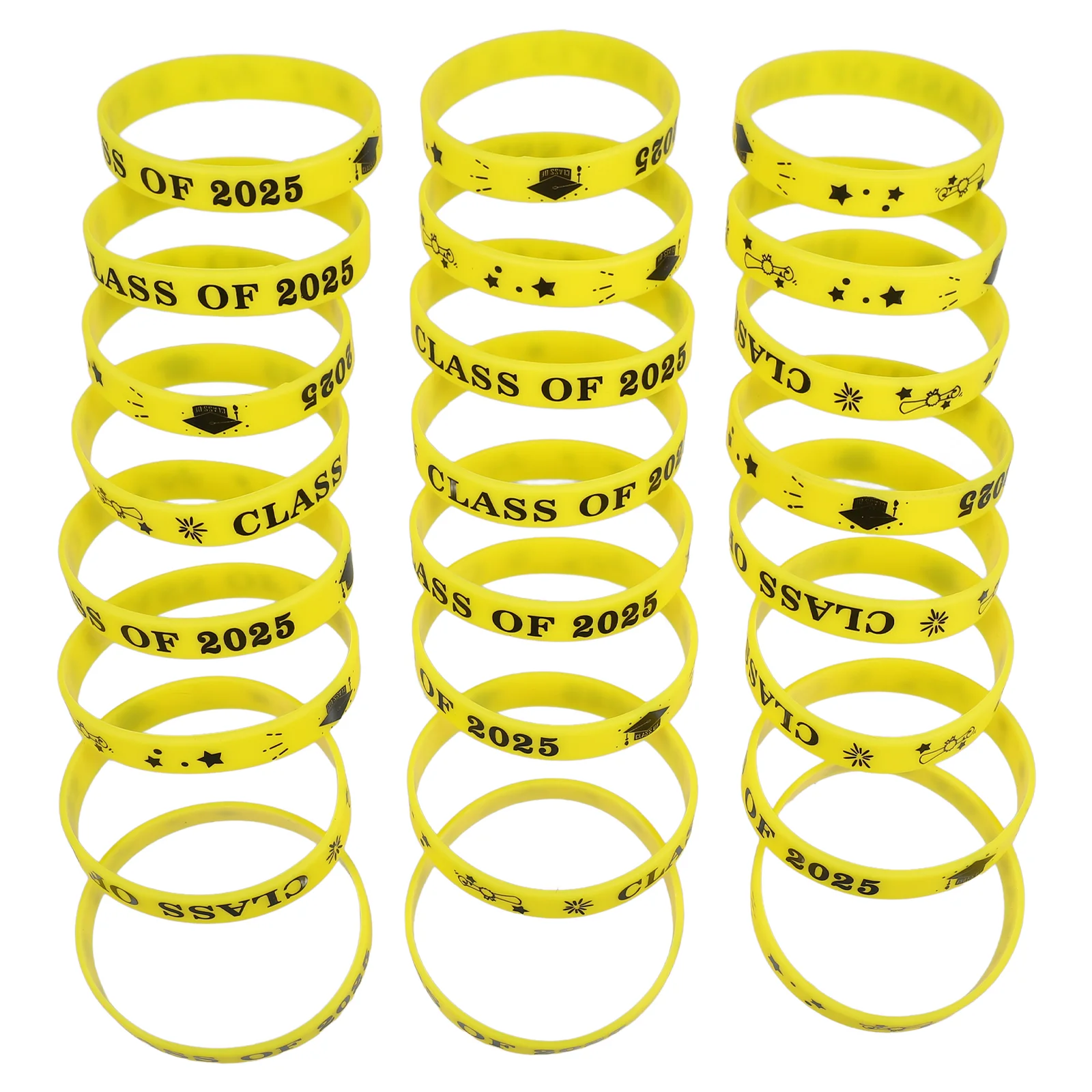 24 Pcs The Gift Graduation Bracelet Silicone Bracelets Bulk Wristband 2025 Wristbands Blue Student