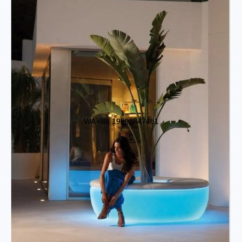 

Comfortable Relaxed LED Light Luminous Bench Chair Outdoor OEM Packing Furniture