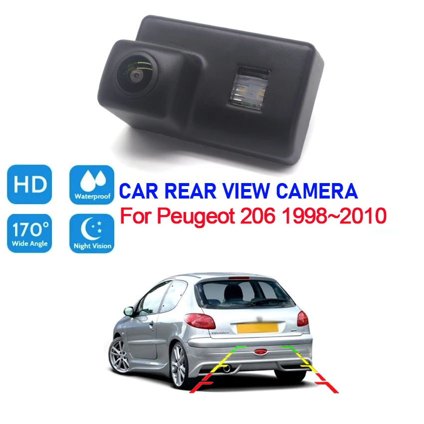 

Car Rearview Rear View Camera Vehicle Backup Parking Back AUTO HD CCD CAM Accessories Kit For Peugeot 206 1998~2008 2009 2010