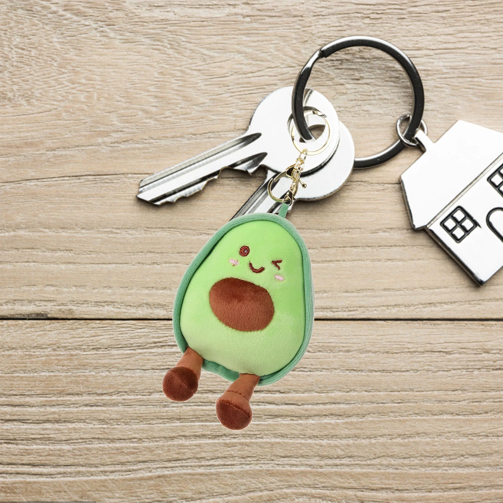 Kawaii Avocado Key Chain Plush Keyring KeyChain Yolk Key Chain Toy for Car Key Bag Pendant