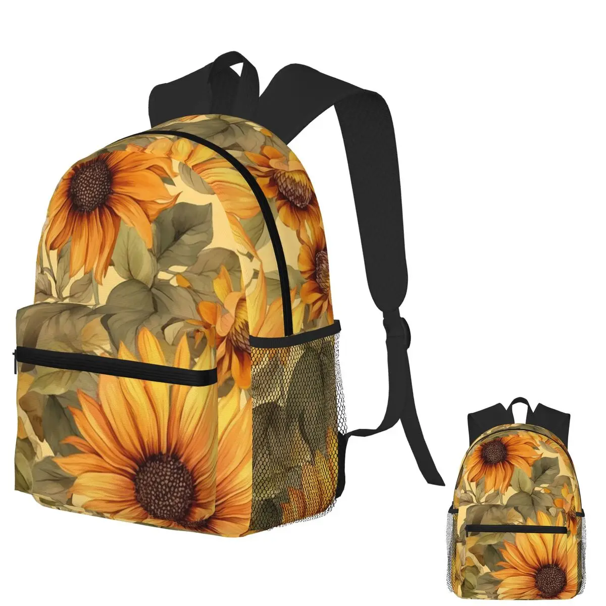 

Radiant Sunflower Bloom Hand Drawn Botanical Student Backpack School Bag Hiking Travel Daypack Fashion Bookbag Shoulder Bags