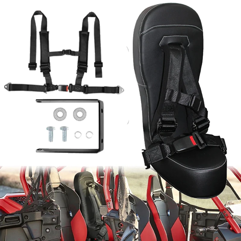 Rear Bump Seat with 4-Point Harness Jump Seat for Honda Talon 4 Seater 2019-2023 | Safe, Comfortable, Provides Better Vision