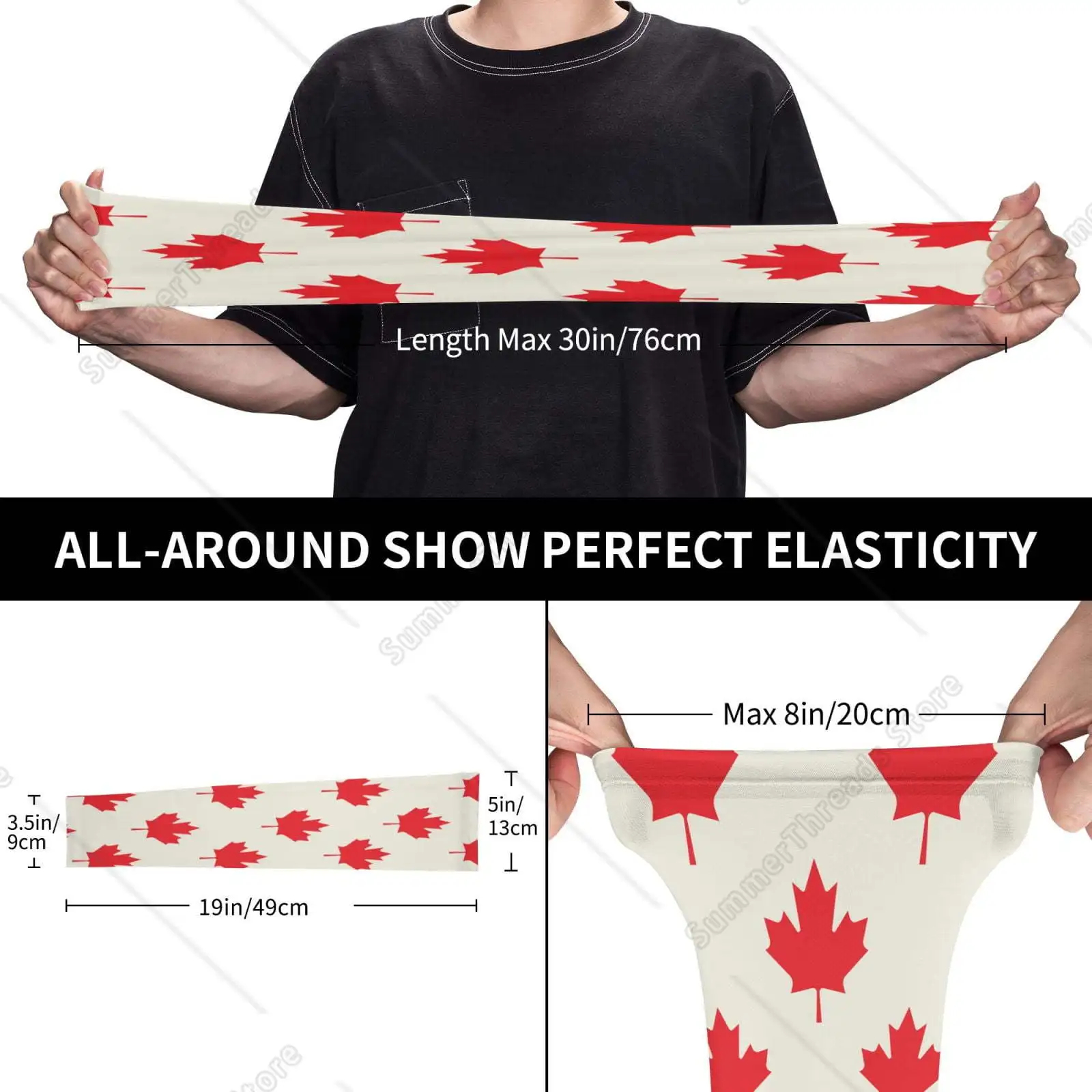 ปลอกแขนระบายความร้อน Happy Canada Day สําหรับผู้ชาย ปลอกแขน ปลอกป้องกันแสงแดด UV เพื่อปกปิดด้วยซิลิโคนกันลื่น