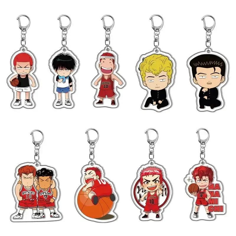 Anime Figure Sakuragi Hanamichi Mitsui Hisashi Rukawa Kaede Key Ring Acrylic Key Chain Hot Selling Model Plate Fashion Ornament