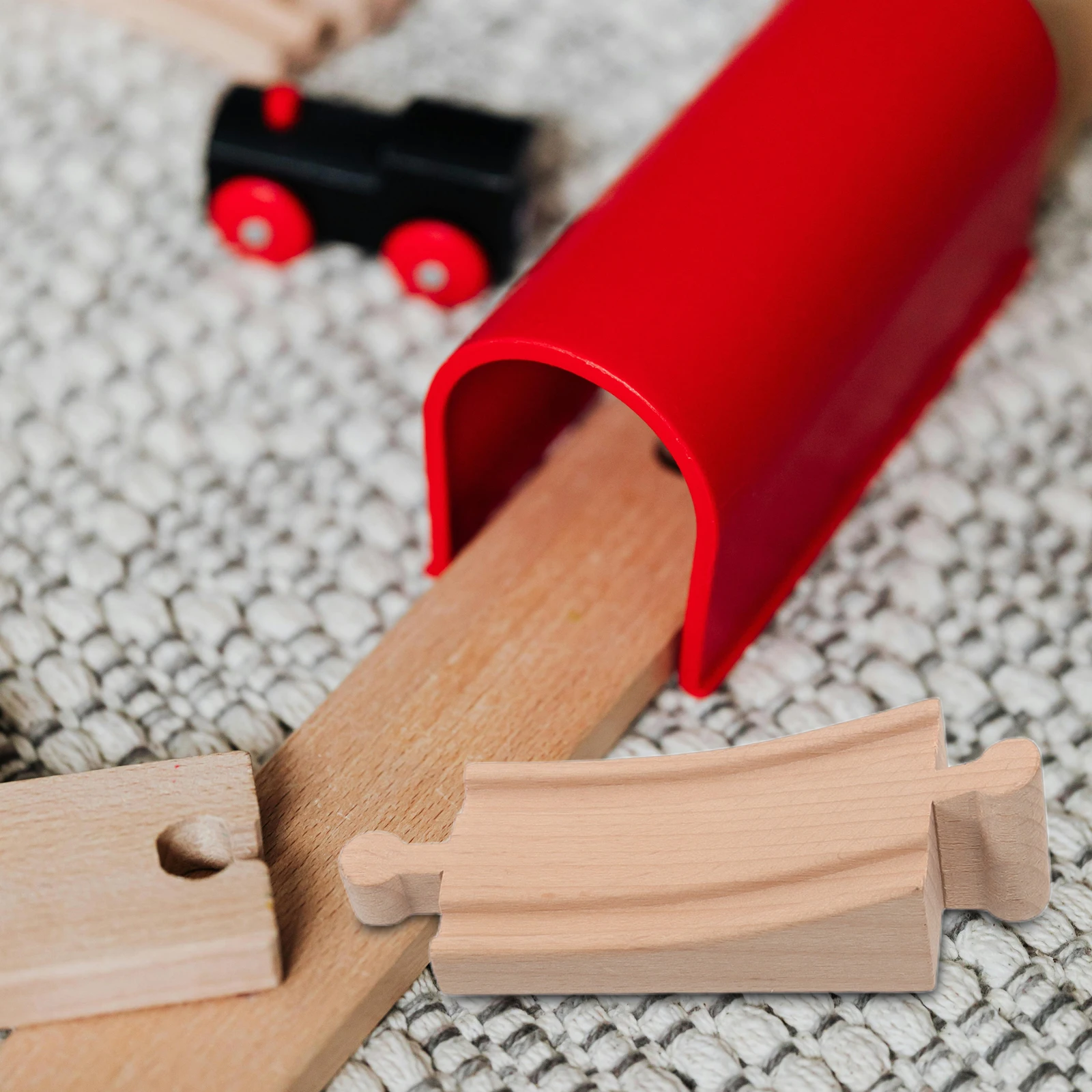 

Wooden Train Track Expansion Set: Diy Bridge Pier Railway Compatible With Trains Durable Building Blocks Kids Educational