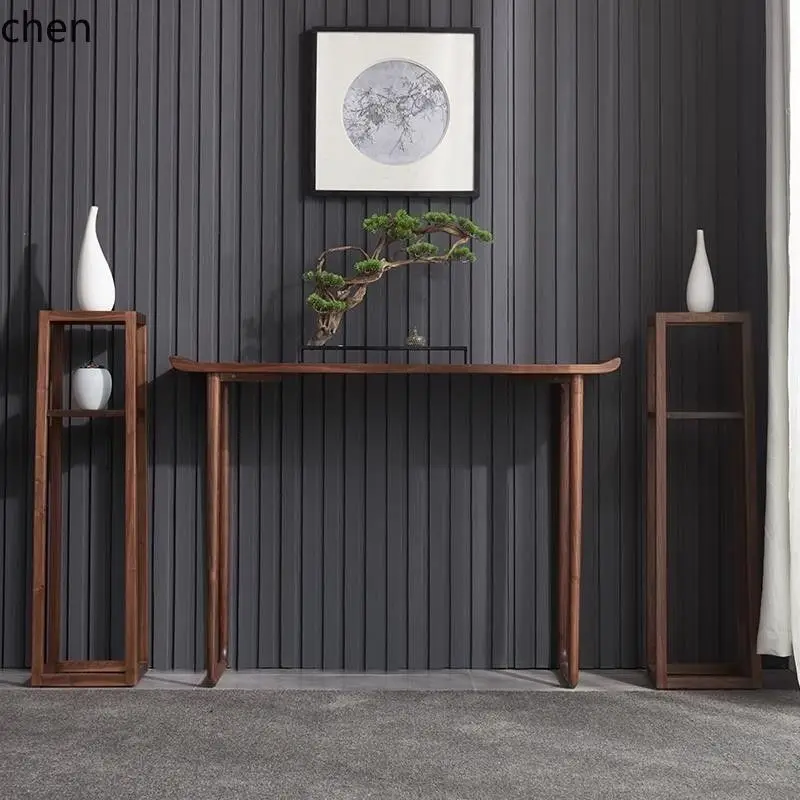 HT النمط الصيني مدخل زن عرض الجدول الحائط طاولة ضيقة مدخل خزانة جانبية مقلوب نهاية الجدول عرض موقف #6