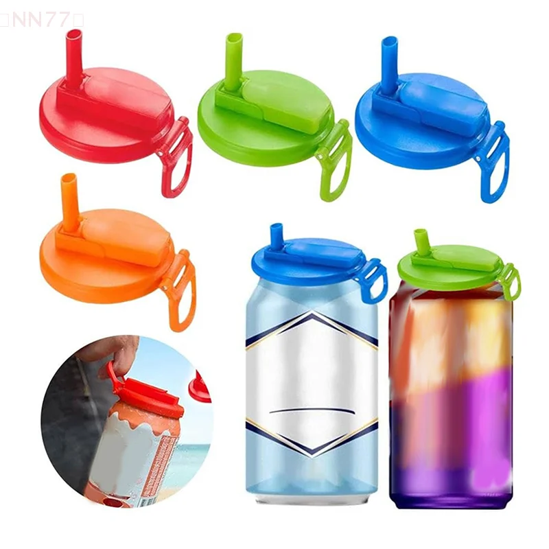 2Pcs Plastic Soda Can Lids Replacement Splash Proof Can Covers For Soda Cup Lid Beer Straws Soda ​Can Covers Bottle Accessories