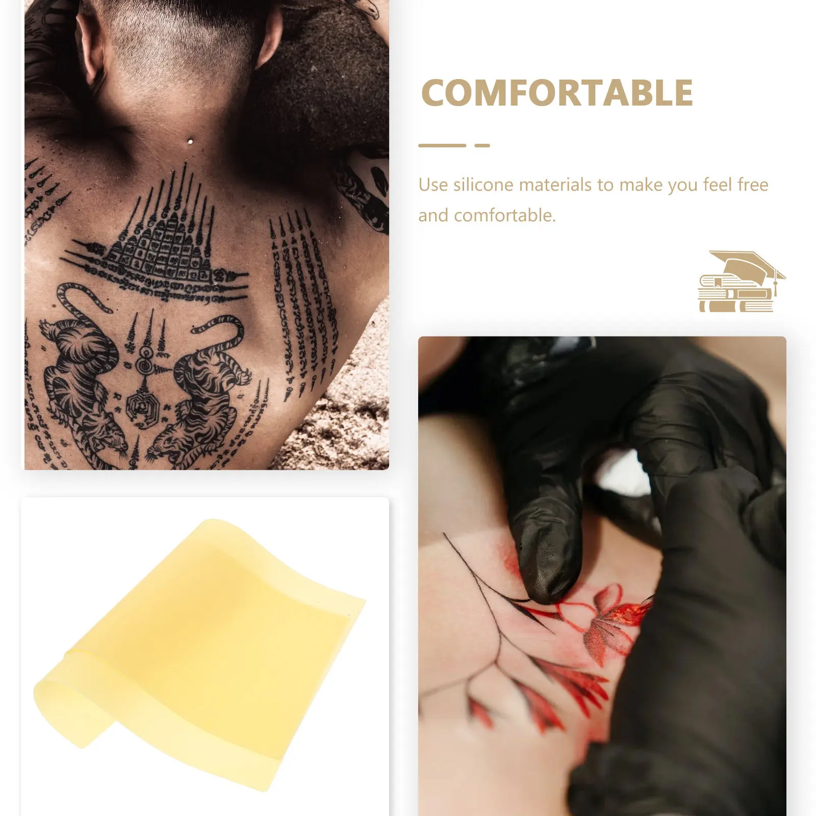 10Pcs Silicone Tattoo Practice Skin for Eyebrow Microblading Training Thick Realistic Artificial Skin Sheets Tattooing Practice
