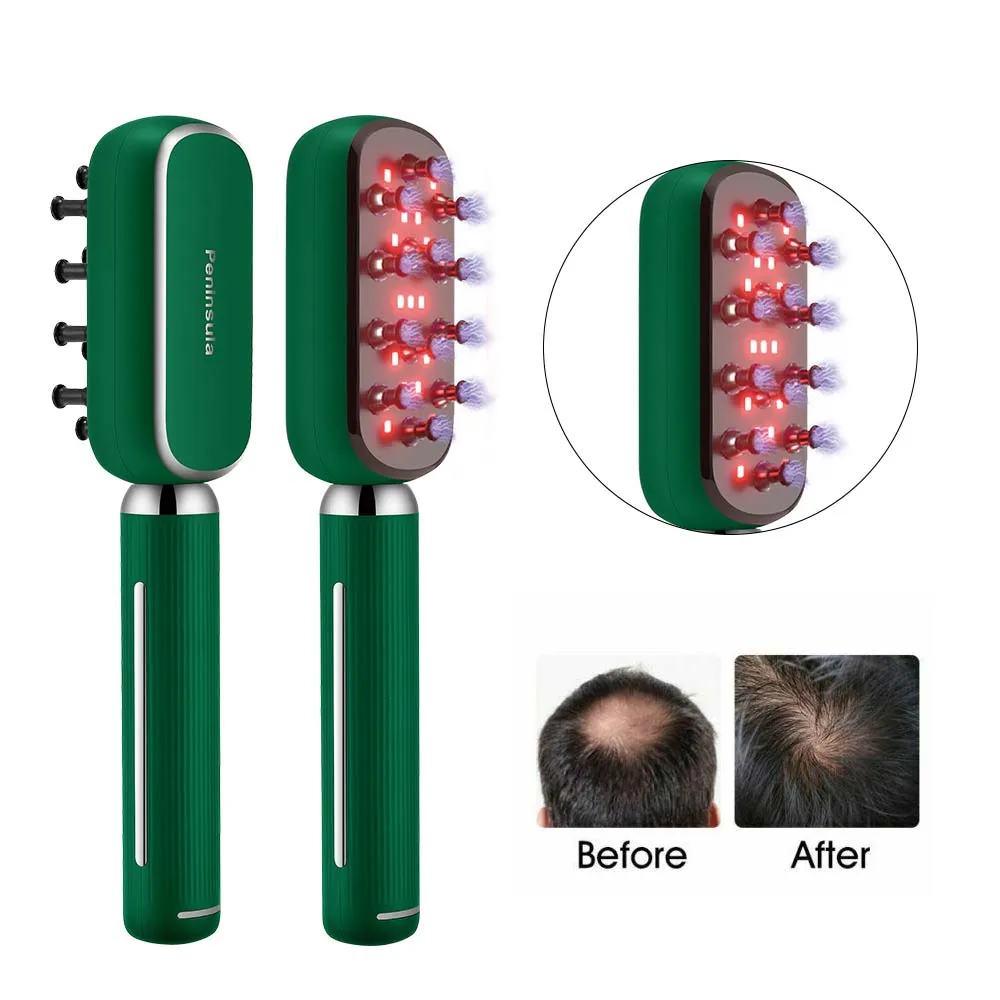 

Peninsula Hair Growing Massage Therapy Vibration Red LED Light Massage Brush Laser Comb
