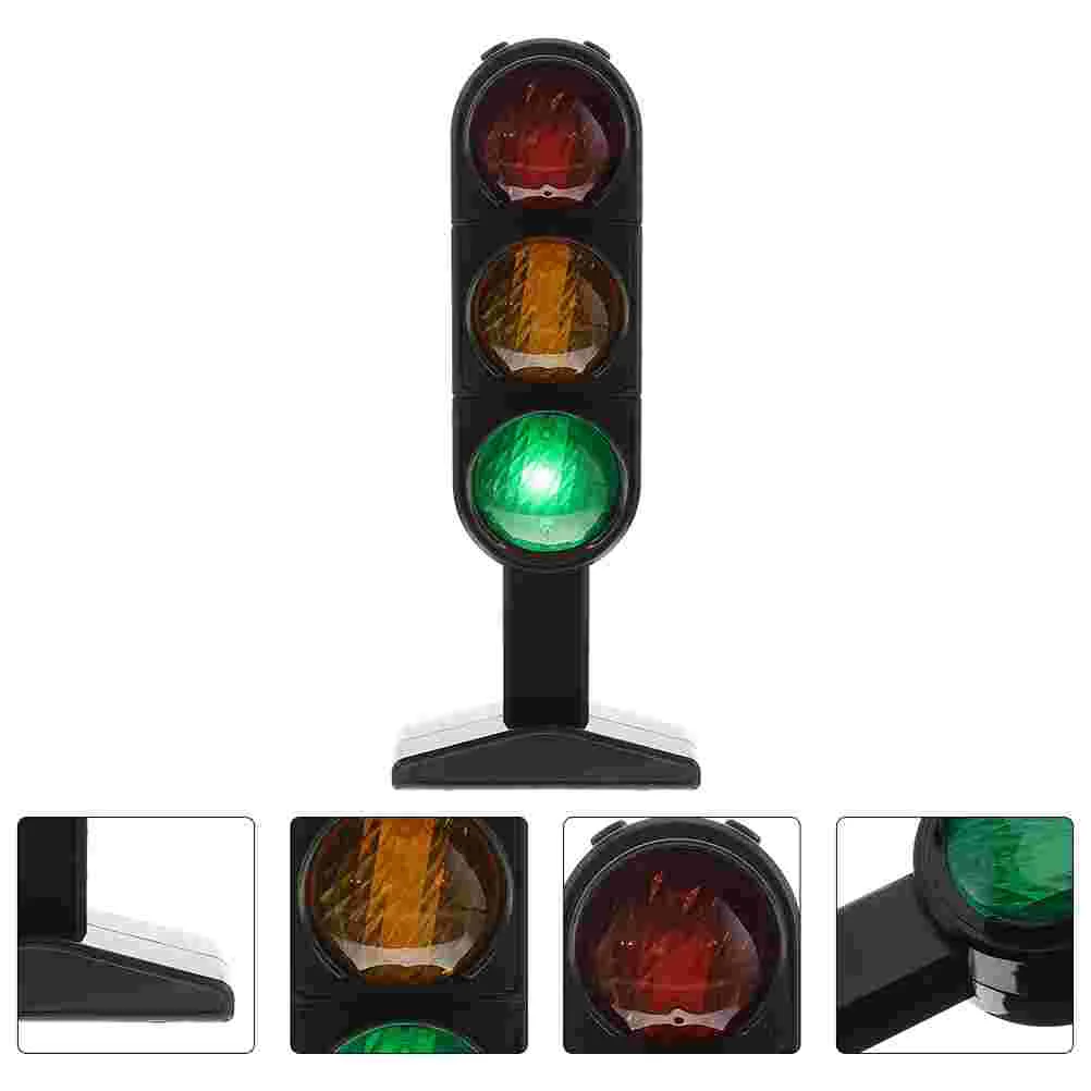 2 Pcs Car Gadgets Traffic Light Toy Early Education Model Kids LED Street Plaything Road Safety Black Child