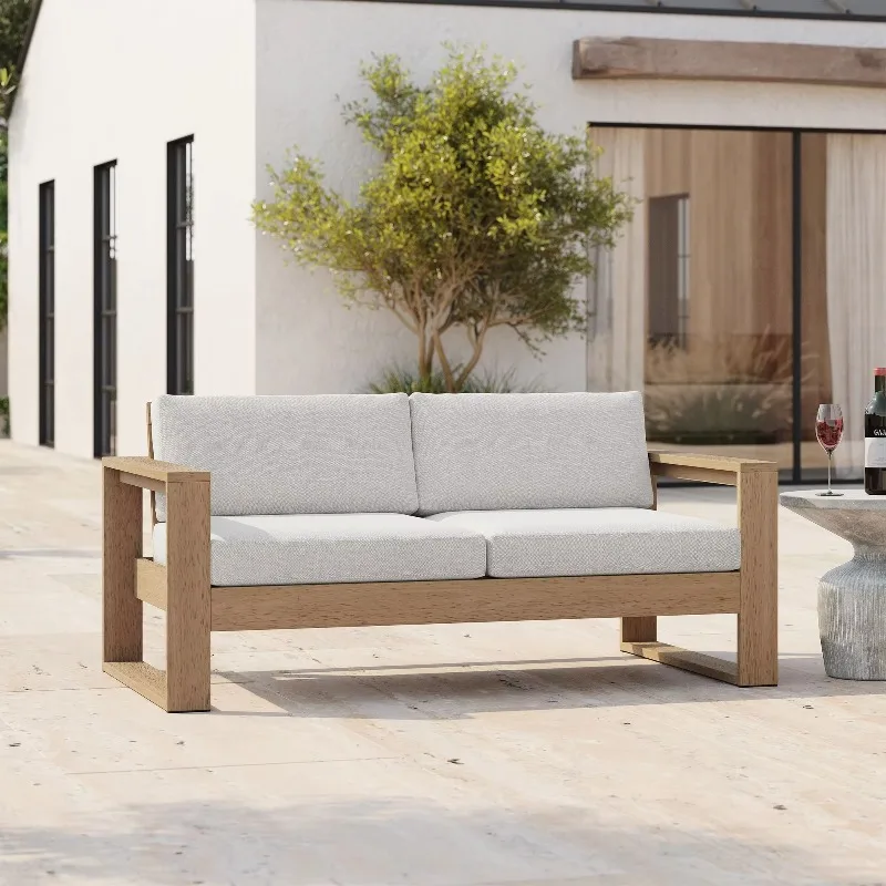 

Modern Design Garden Sofa Set for Outdoor Patio Courtyard Leisure Teak Wooden Furniture for Home Hotel Villa Park Apartment