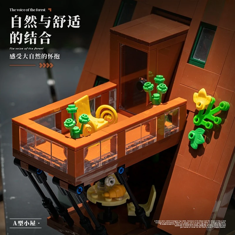 Montagne un cadre maison Vintage forêt Nature cabine en bois blocs de construction créatifs jouet