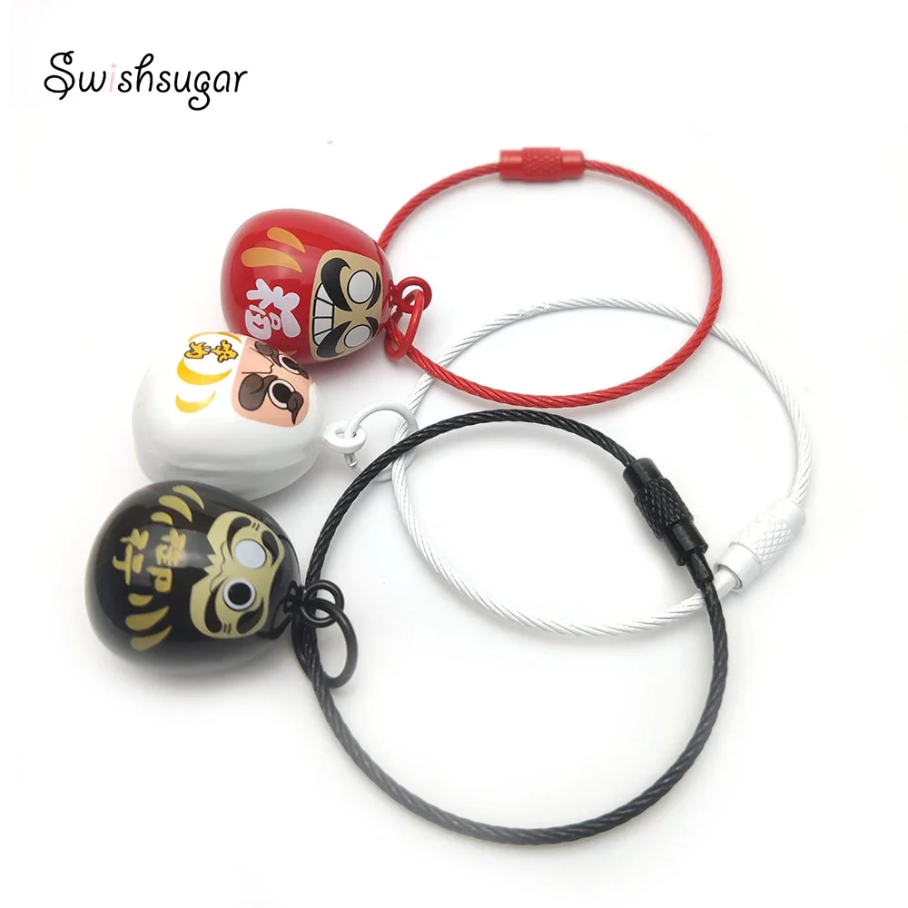 Best Wish Close Daruma Style Jingle Bell Charm Keychain Pendant Kids Children Men Couple Friends Gift Flavor