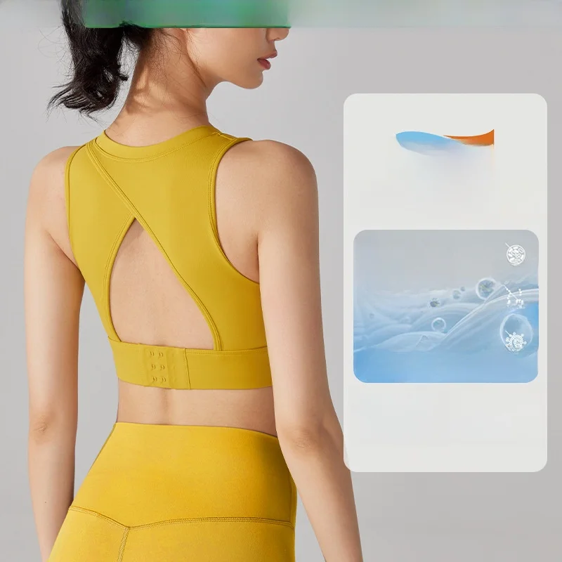 

Женский спортивный бюстгальтер средней и высокой прочности, противоударный жилет для бега, фитнеса, йоги, красивый бюстгальтер на спине