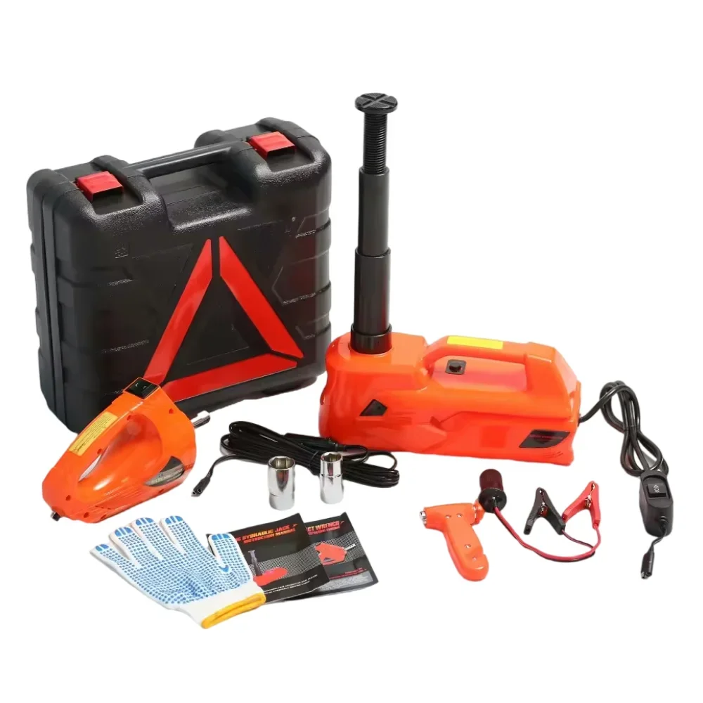 High Lift Automatic Portable Electric Car Lift Jack 3 Ton 12V With Electric Impact Wrench