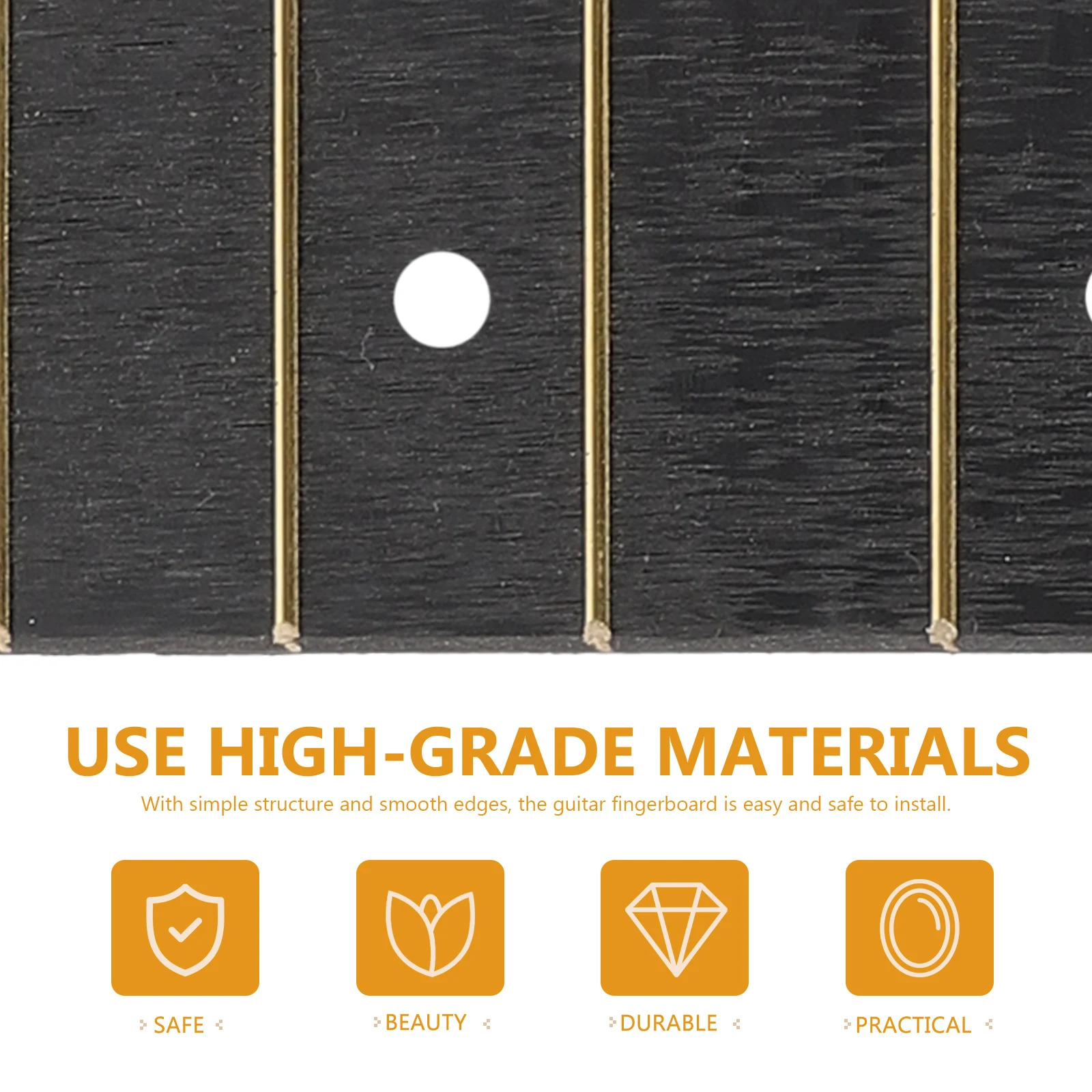 

2Pcs Ukulele Guitar Fingerboard Replacement ABS Black Smooth Ukulele Fret Board Edge DIY Parts Accessories