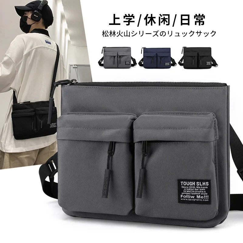Multi-layers Men Crossbody Bags Lightweight All-match Nylon Messenger bags Waterproof Wear-resistant Man Handbags Student bolso