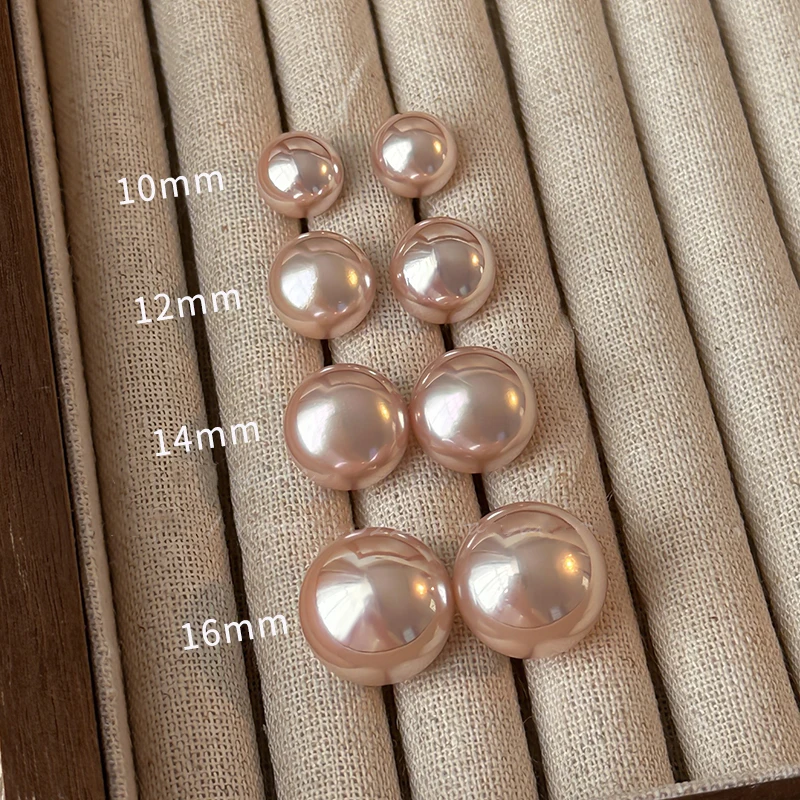 

8-14mm White Pearl Earrings for Women Girls Earrings Anti Allergy Plastic Needle Ball Earrings Coated Luxury Gift Jewelry