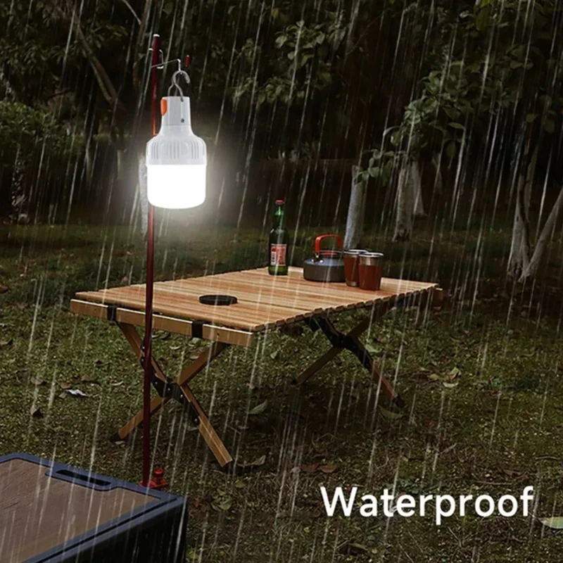 1PC USB Rechargeable 60W LED Camping Light Bulb Hanging Hook Emergency Lantern Portable Tent Lamp Outdoor Camping Night Market gallery 5