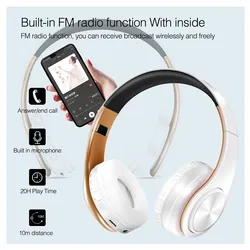 Stereo Wireless Headphones Bluetooth Headset with Mic SD Card Slot for Girls - Samsung Sport Style - 20 Hours Playtime