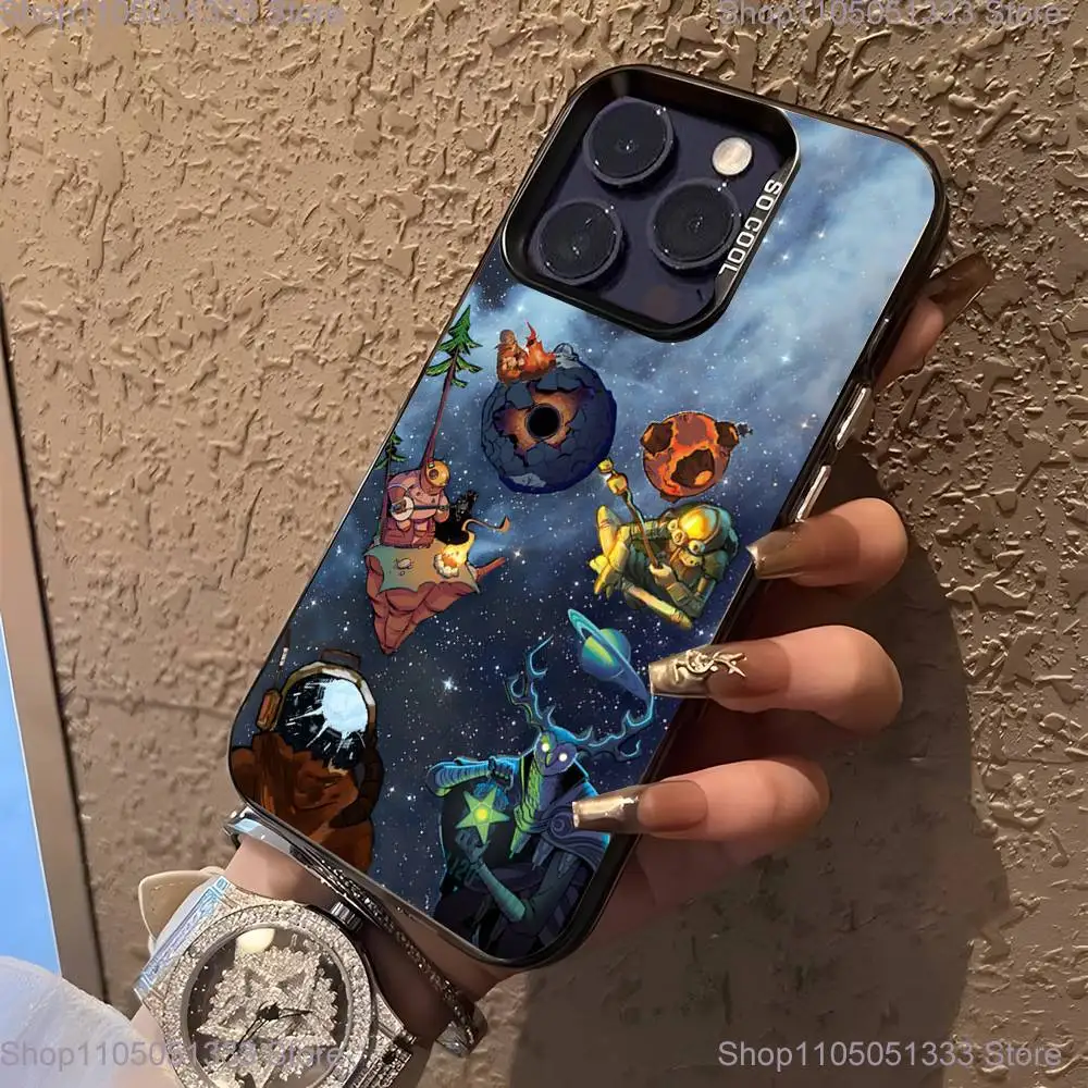 アウターワイルドゲームフォンケース iPhone 16,15,14,13,12,11,Pro,XS,Max,Plus,Mini,SE対応 ブラックキャンディマット 耐衝撃カバー