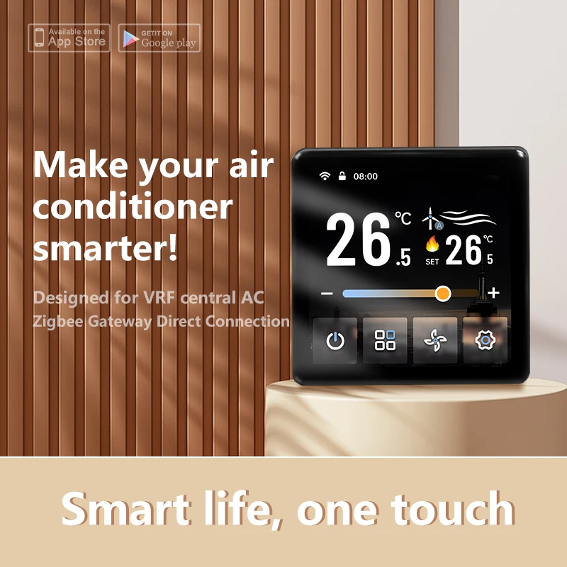 Central AC Smart Thermostat with Zigbee Voice Control (For Alexa/ForGoogle Assistant) Home Use PC Material