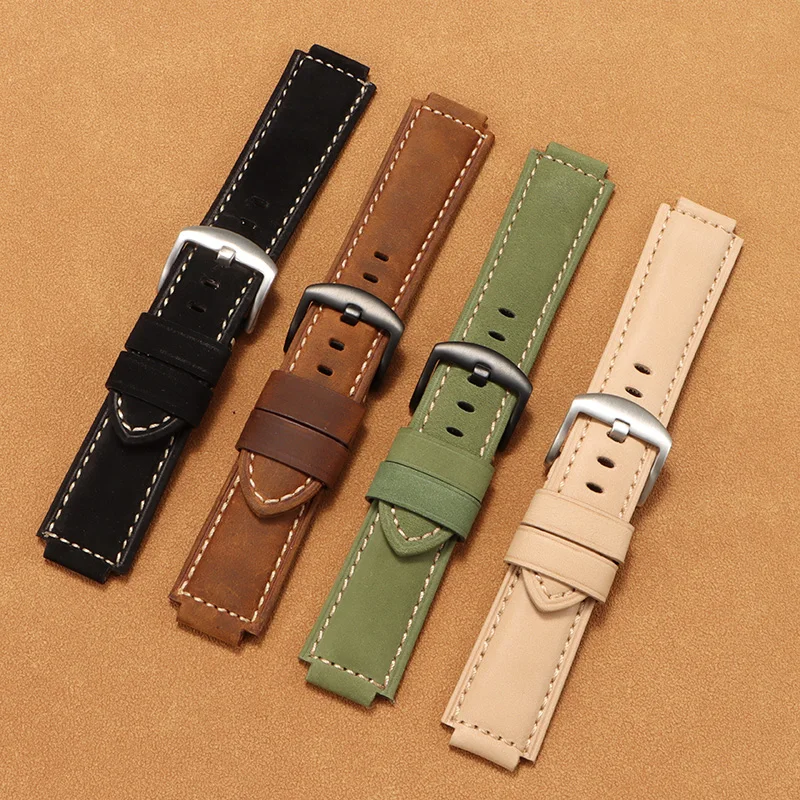 Ремешок для часов из воловьей кожи с выпуклым ртом для TIMEX, ремешок для часов T2N721 T2N720 W2R55500 TW2T76500, кожаный браслет 24x16 мм, ремень с инструментом