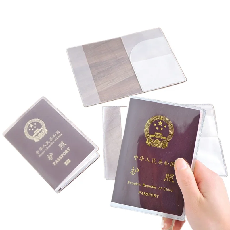 2pcs/set Transparent Passport Holder Cover for Travel Waterproof Anti Dirty Passport Protector Case with ID Credit Card Slot