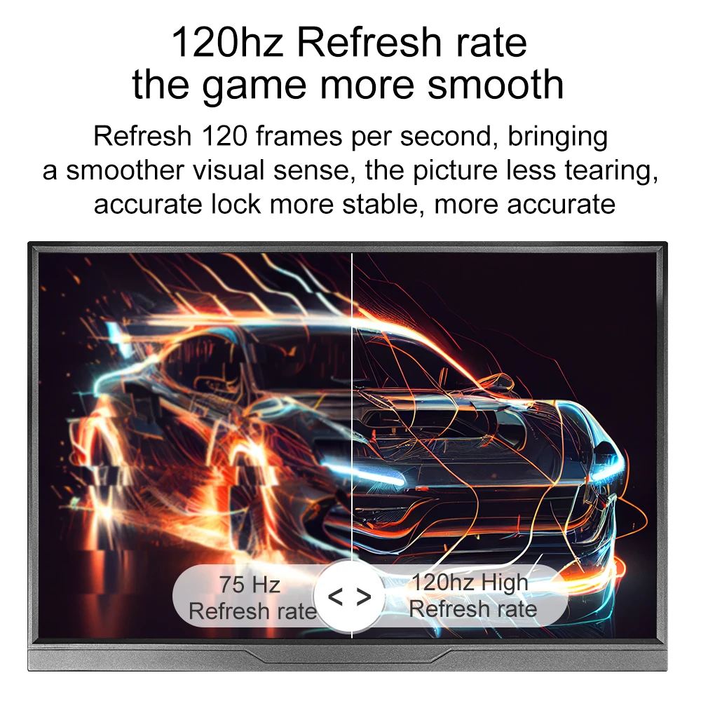 شاشة محمولة 16 بوصة 100% sRGB 120 هرتز شاشة كمبيوتر محمول للألعاب مع نوع C Mini HDMI للكمبيوتر الشخصي Steam/Deck/Switch/PC/Mac/Xbox PS4/5