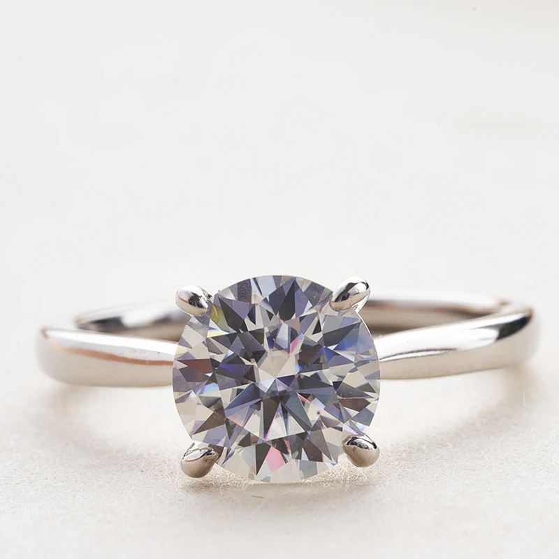 JoyceJelly 2 Karat D-Farbe VVS Moissanit-Ring mit Zertifikat, Original-Sterlingsilber 925 Schmuck für Damen, Eheringe – Detail 7