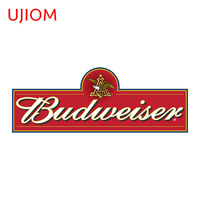 UJIOM 13cm X 4.8cm Budweiser Beer Logo Red Funny JDM Wall Stickers Graffiti Sticker Personality Custom Printing Decal Home Mural