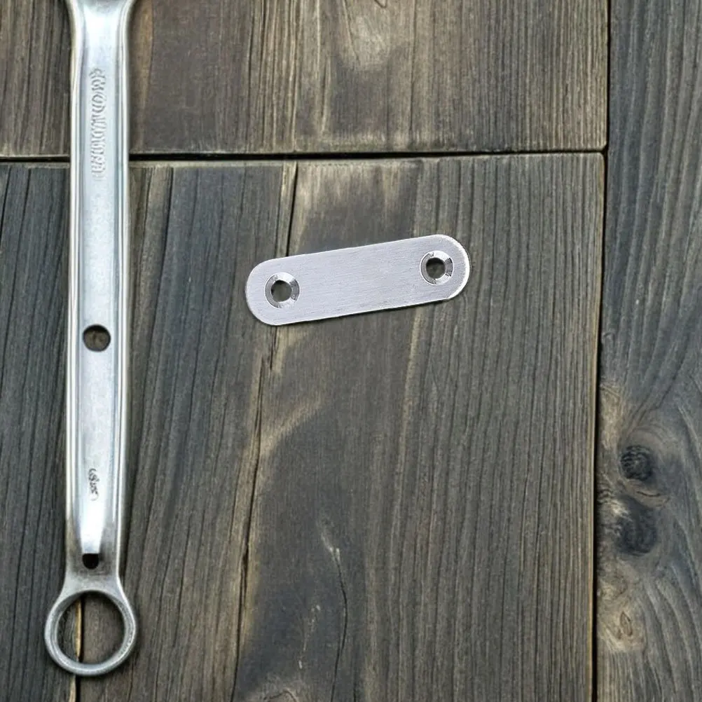 

40pcs Stainless Steel Flat Straight Bracket 57Mm Durable Mending Plate For Wood Furniture Repair Fixing Connector Heavy Duty