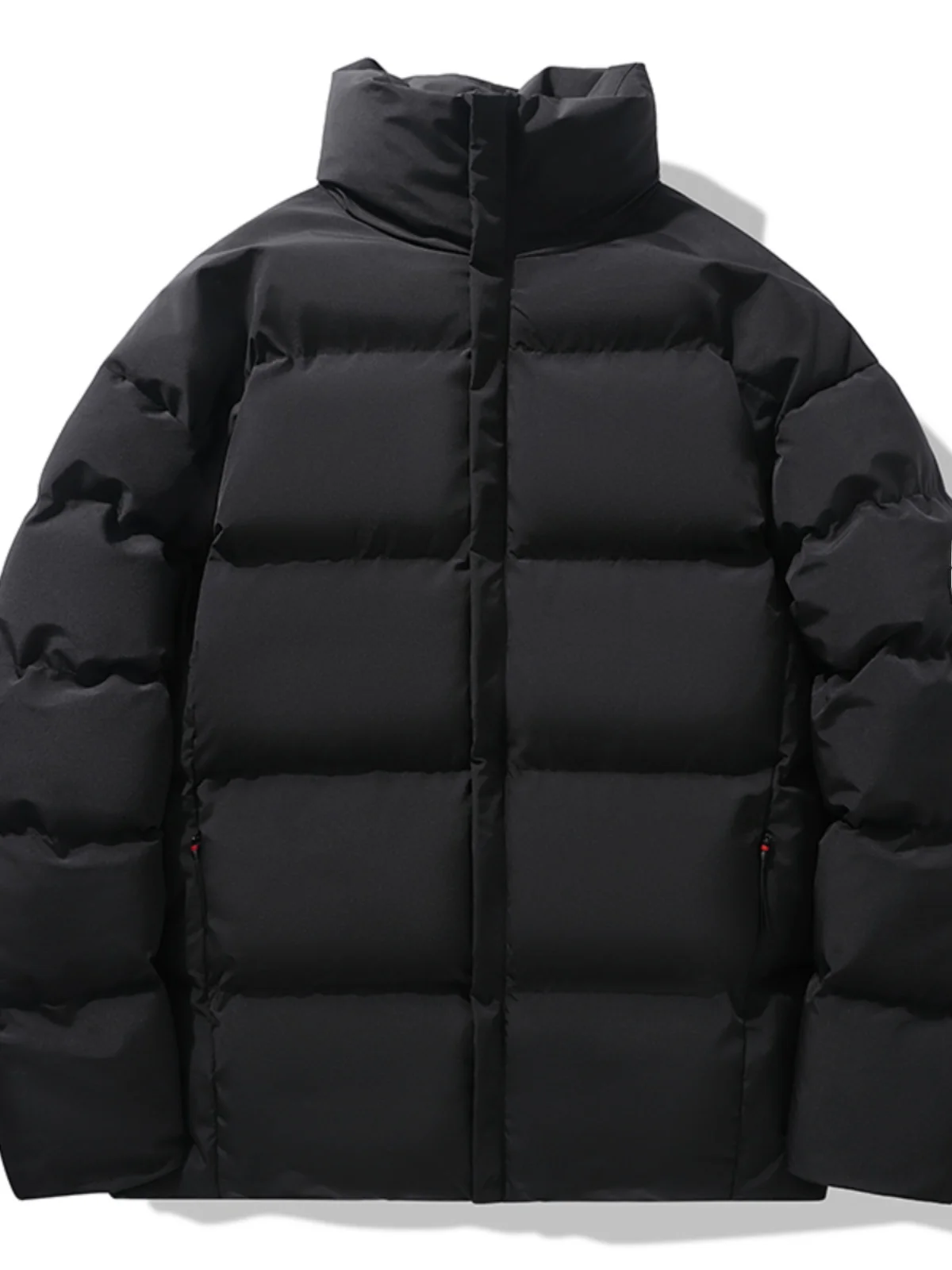 

Мужская зимняя утепленная куртка из хлопка с воротником-стойкой на молнии, однотонная, универсальная, повседневная, свободного кроя