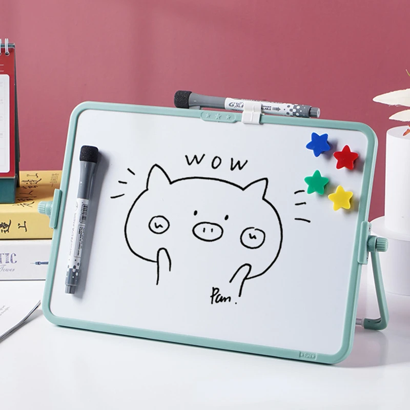 Quadro branco magnético de dupla face tamanho a4, andaime de mesa, apagável, grafite infantil, 30.5x21.5cm