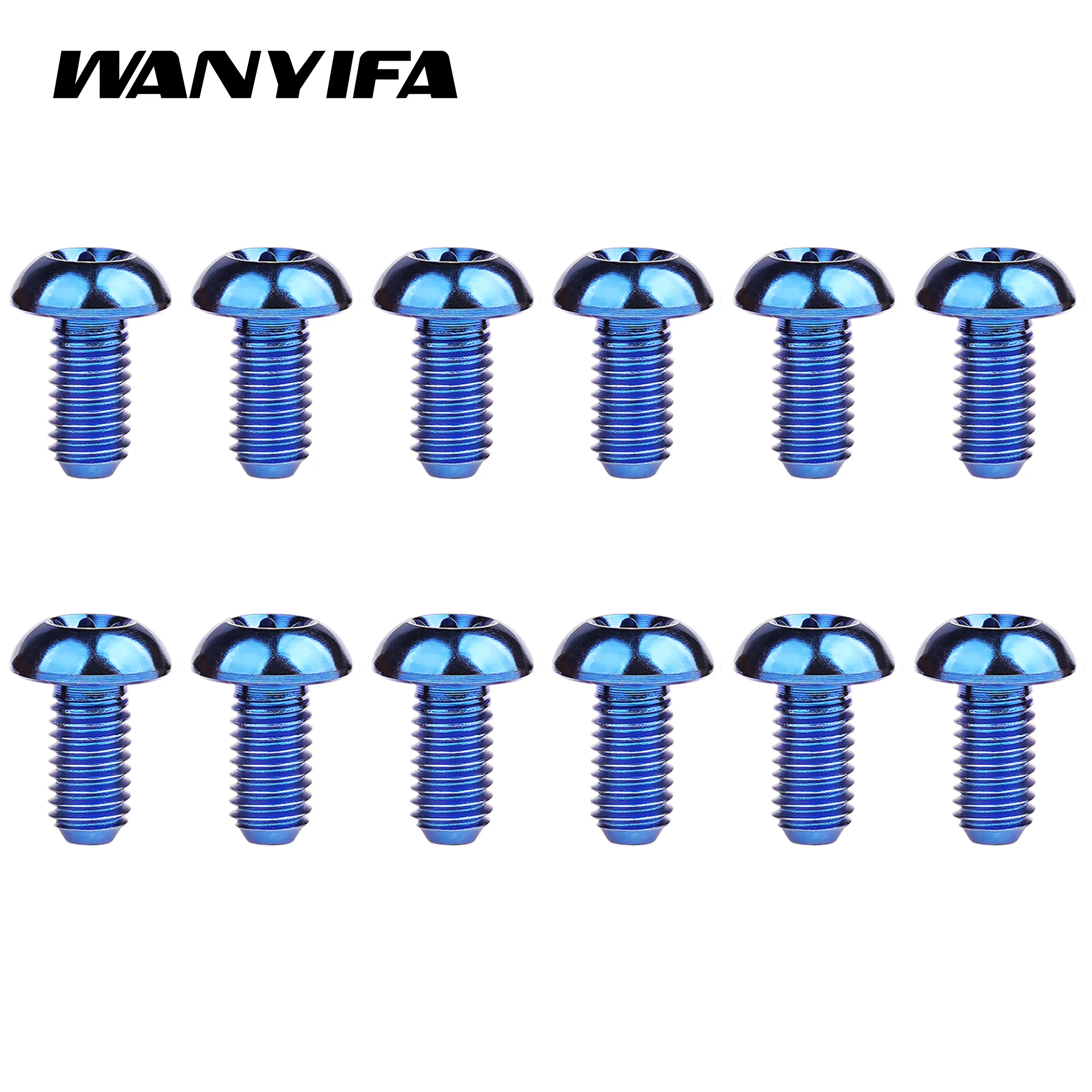 Wanyifa 12pcs/Lot Bicycle Screws Disc Brake Titanium Bolt Bicycle Accessories  M5x10 12mm Bike Parts Bolts