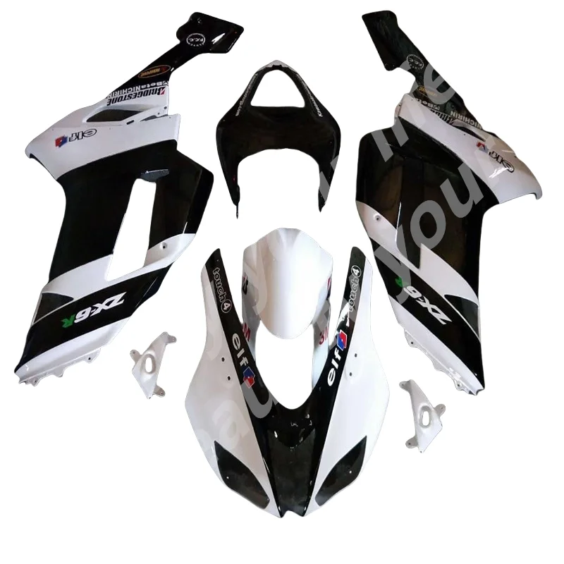 High quality plastic Fairing kit for Kawasaki ZX 6R 2007 2008 bodywork NINJA zx6r 07 08 white black ABS fairings set  2007 2008